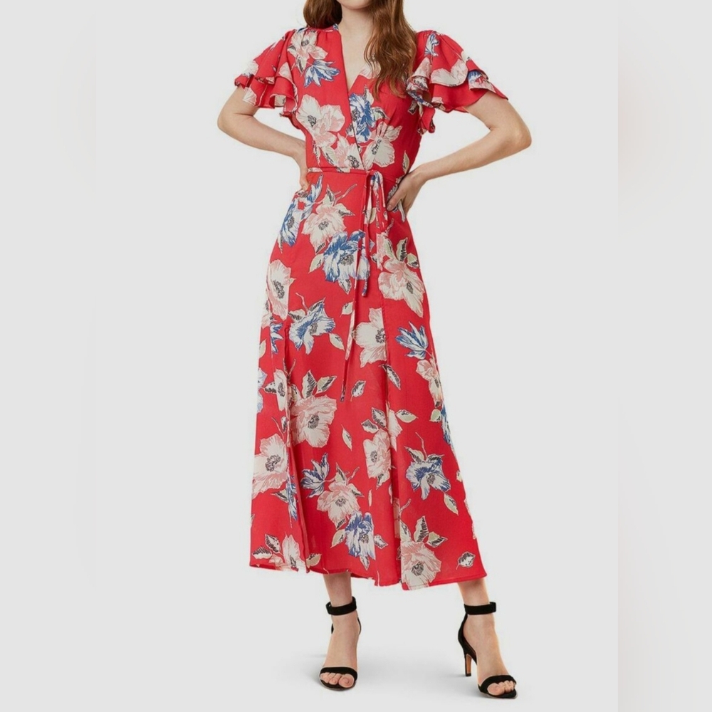 French Connection Floral Red Maxi Dress